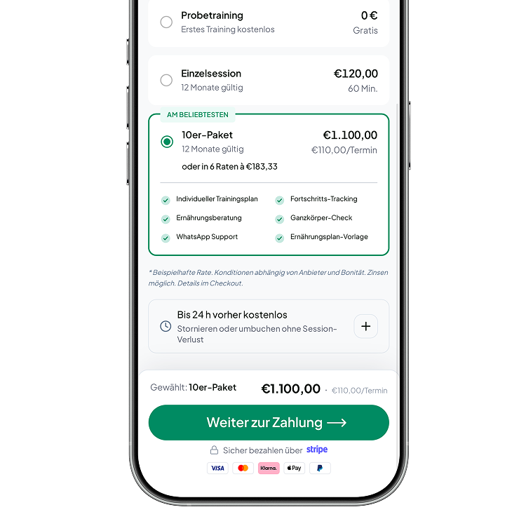Pakete auswählen – nucoach App